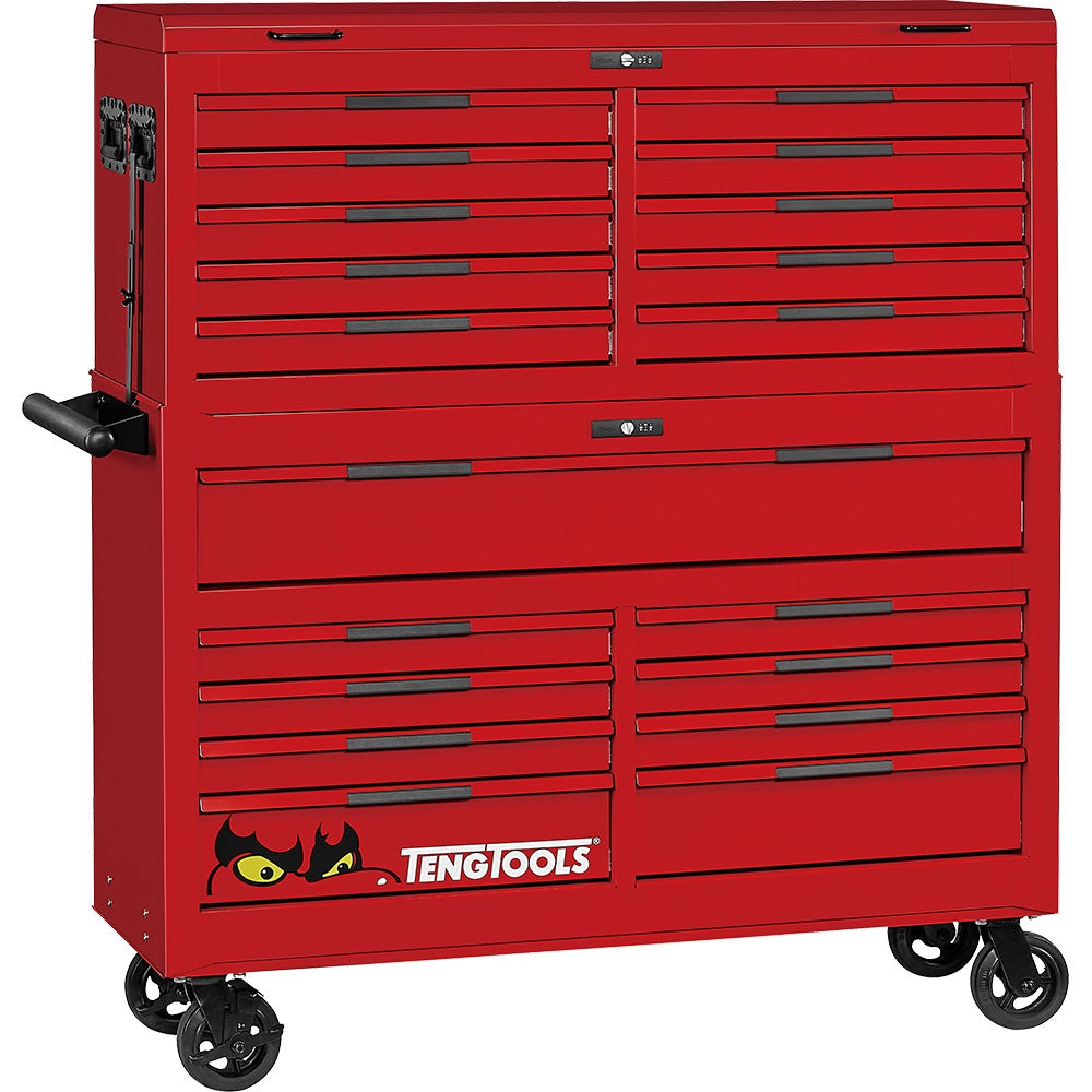Teng Pro35⢠53in Stack Tool Storage 19 Drawers Red