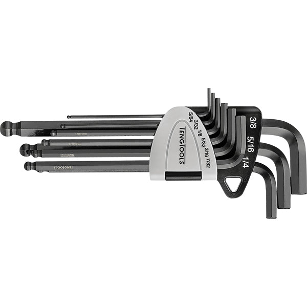 Teng 9pc Ball-End AF Hex Key Set - 5/64in-3/8in