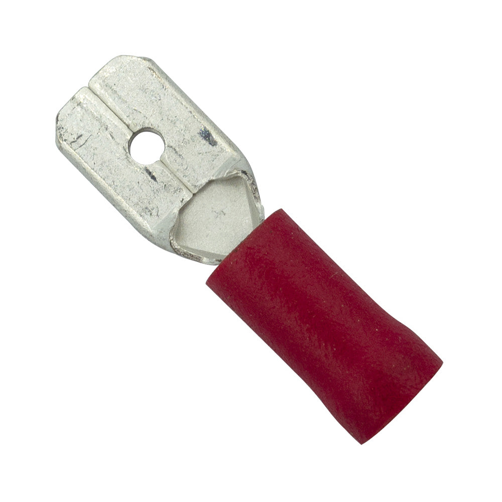 Champion Red Male Push - On Spade Terminal - 100pk