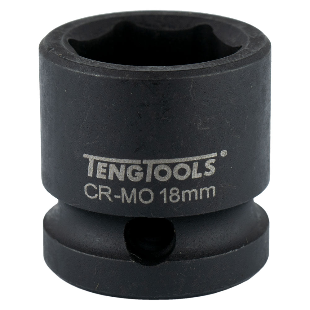 Teng 1/2in Dr. Stubby Impact Socket 18mm DIN