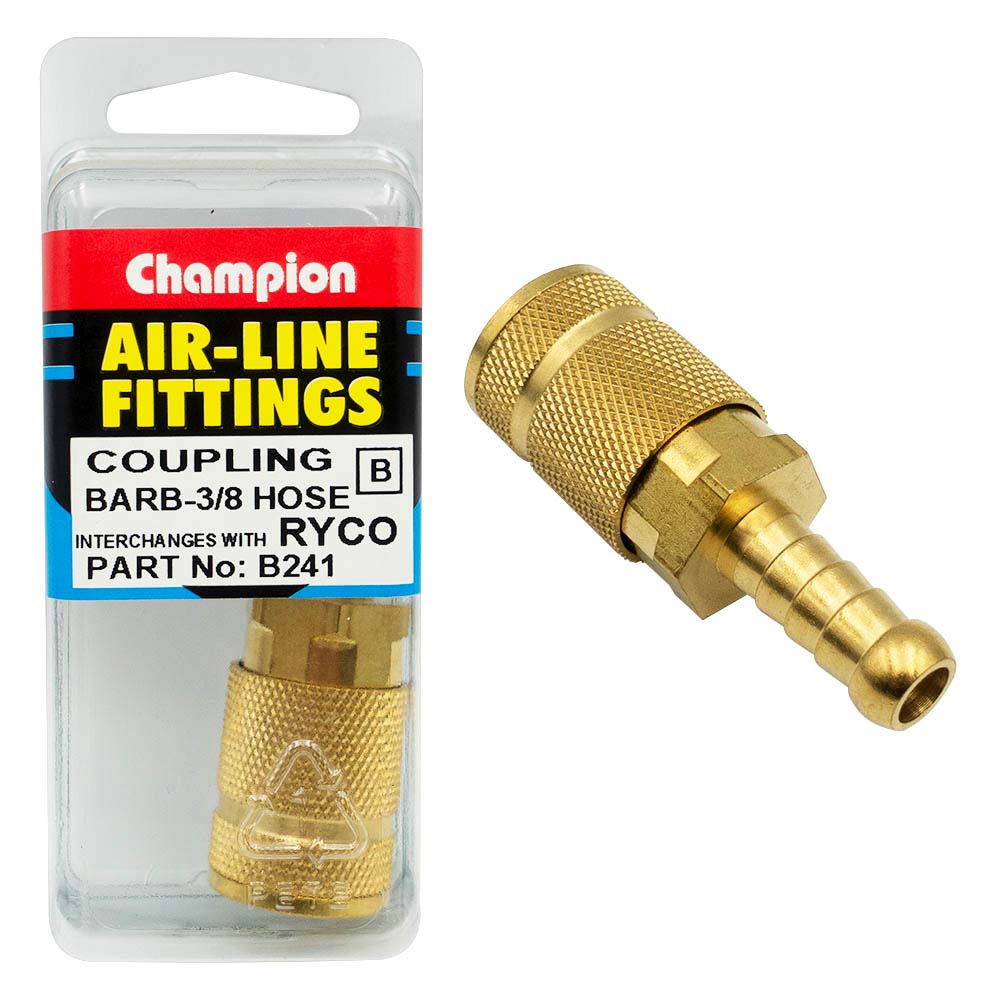 Champion 3/8in Hose Barb Coupling Ryco interchange (1)