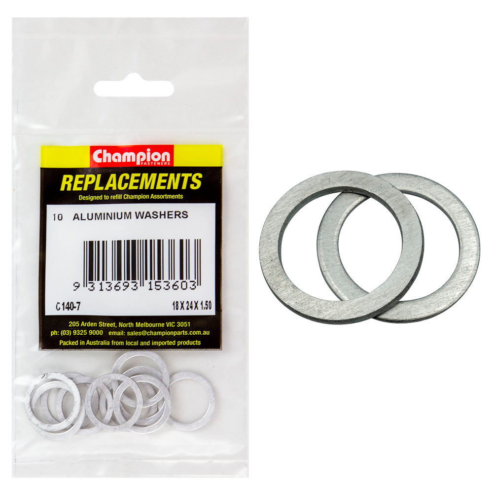 Champion M18 x 24 x 1.5mm Aluminium (Sump Plug) Washer -10pk