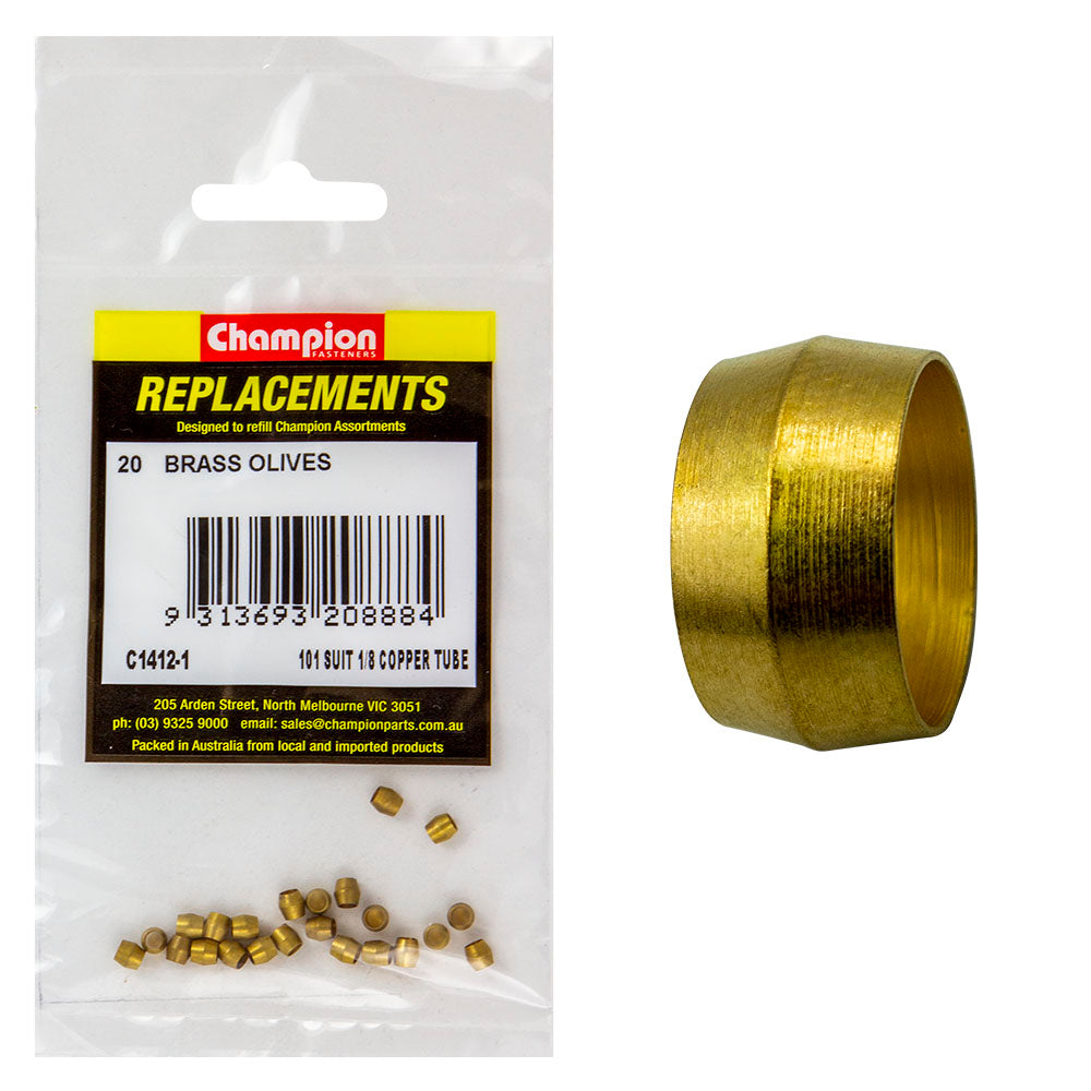Champion 1/8in Brass Compression Type Olive -20pk