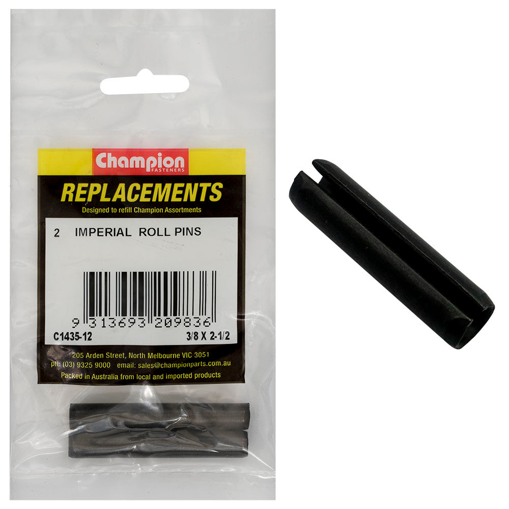 Champion 3/8in x 2-1/2in Roll Pin -2pk