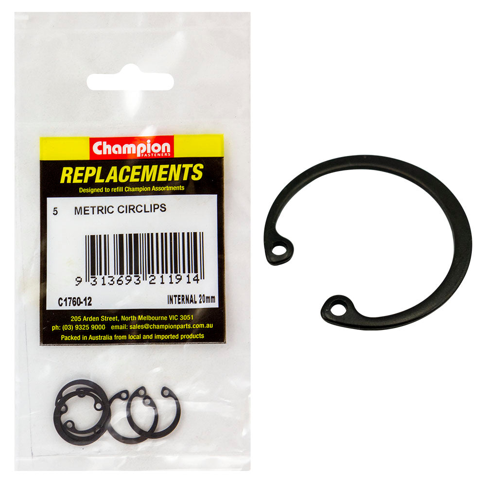Champion 20mm internal Circlip -5pk