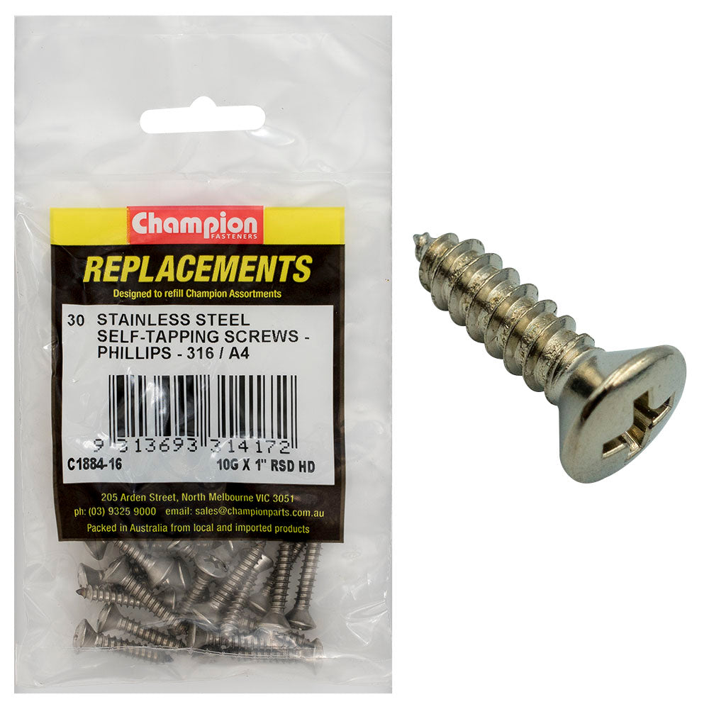Champion 10G x 3/4in S/Drilling Screw -Pan -Tx -25pk