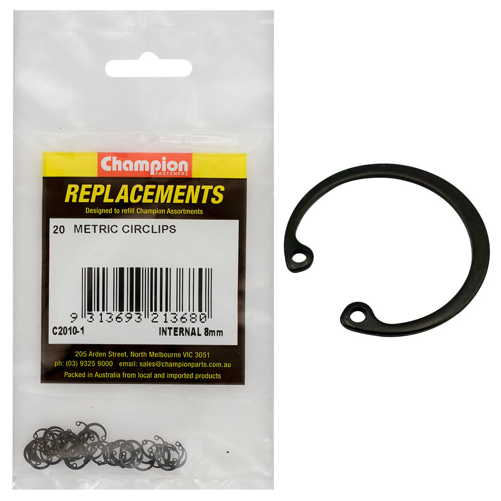 Champion 8mm internal Circlip -20pk