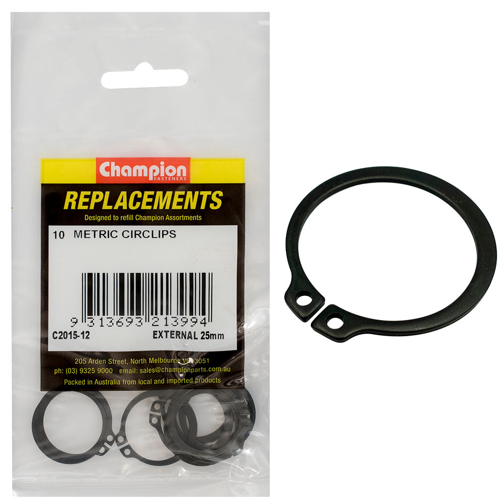 Champion 25mm External Circlip -10pk