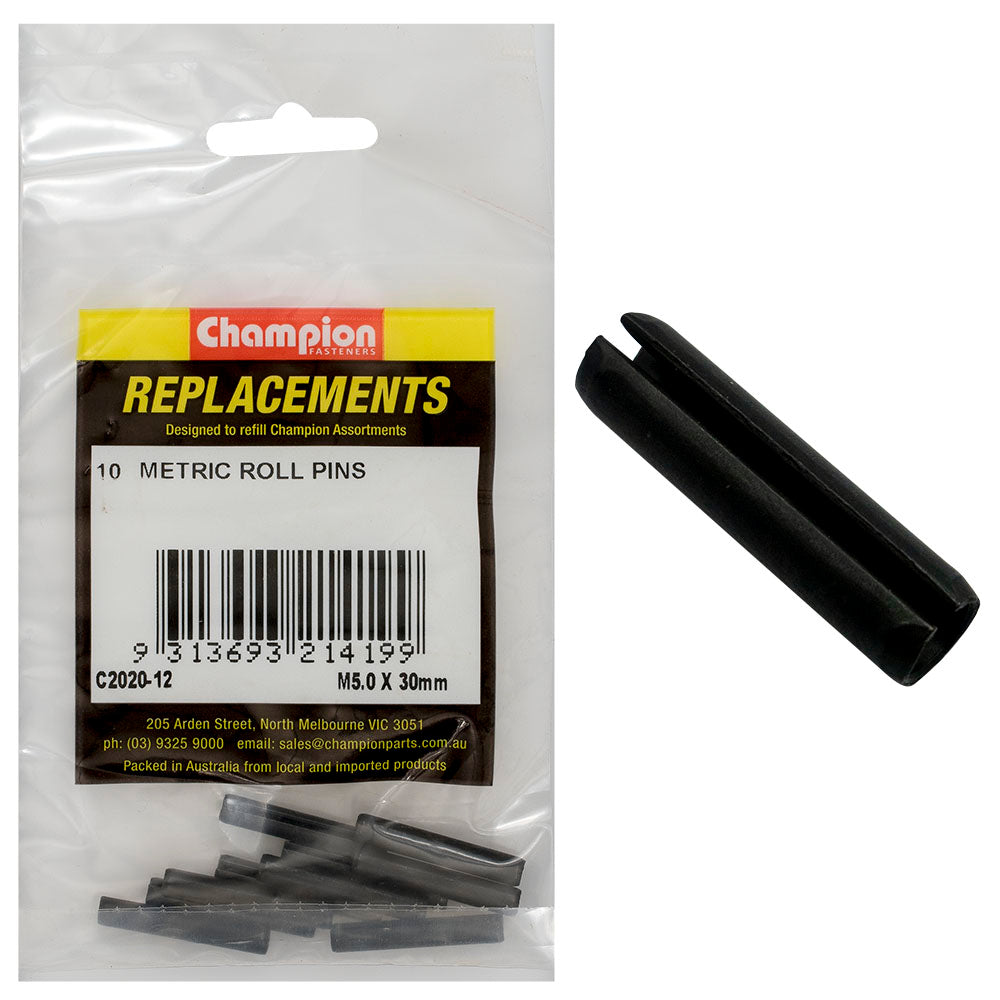 Champion 5.0 x 30mm Metric Roll Pin -10pk