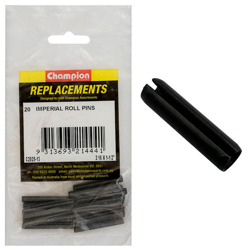Champion 3/16 x 1-1/2in Imperial Roll Pin -20pk