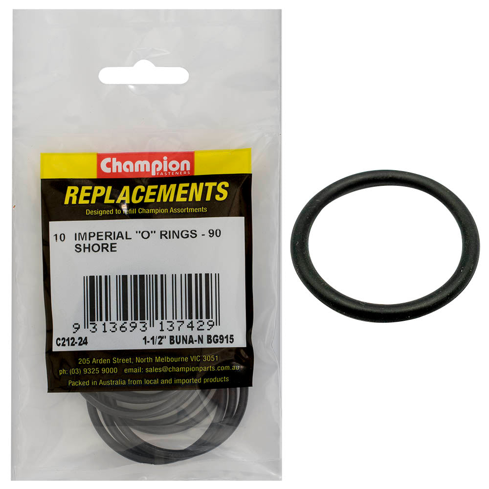 Champion 1-1/2in(Tube Ref)x1.720(I.D)x.118(Sec.) O-Ring-10pk