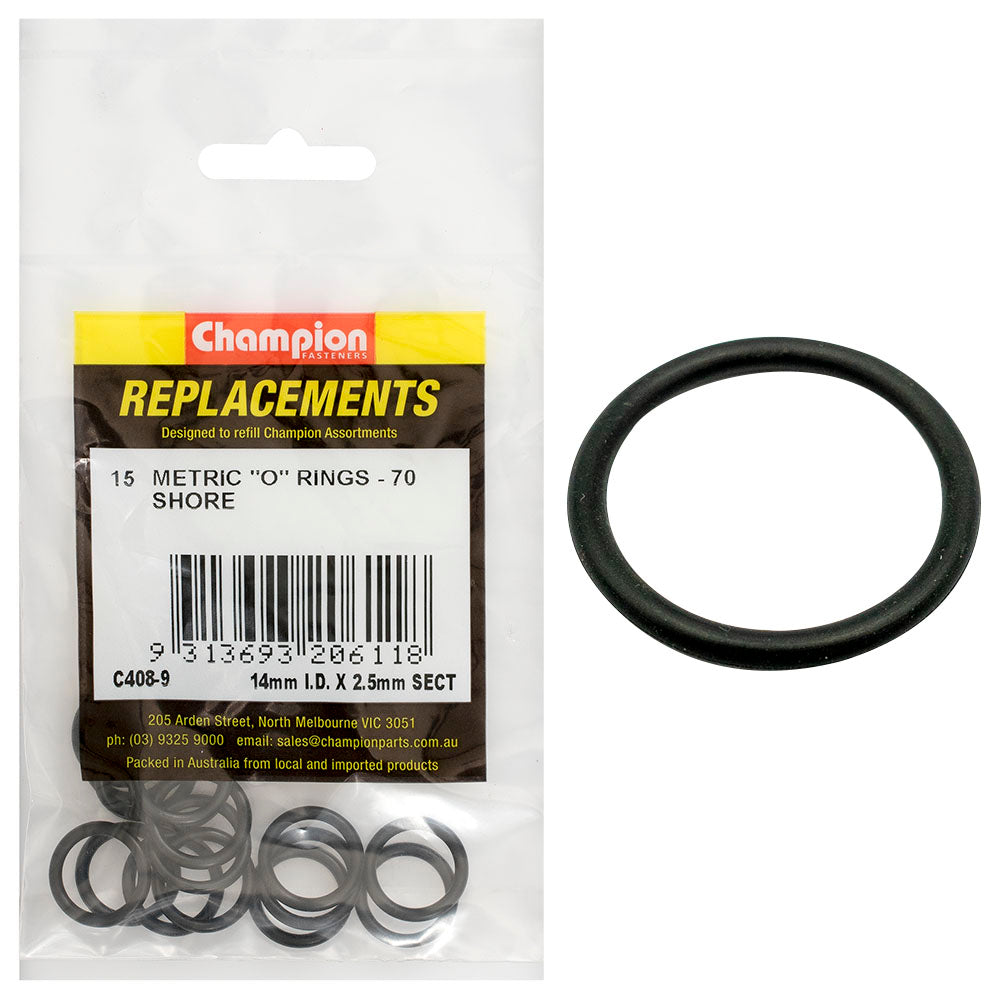 Champion 14mm (I.D.) x 2.5mm Metric O-Ring -15pk