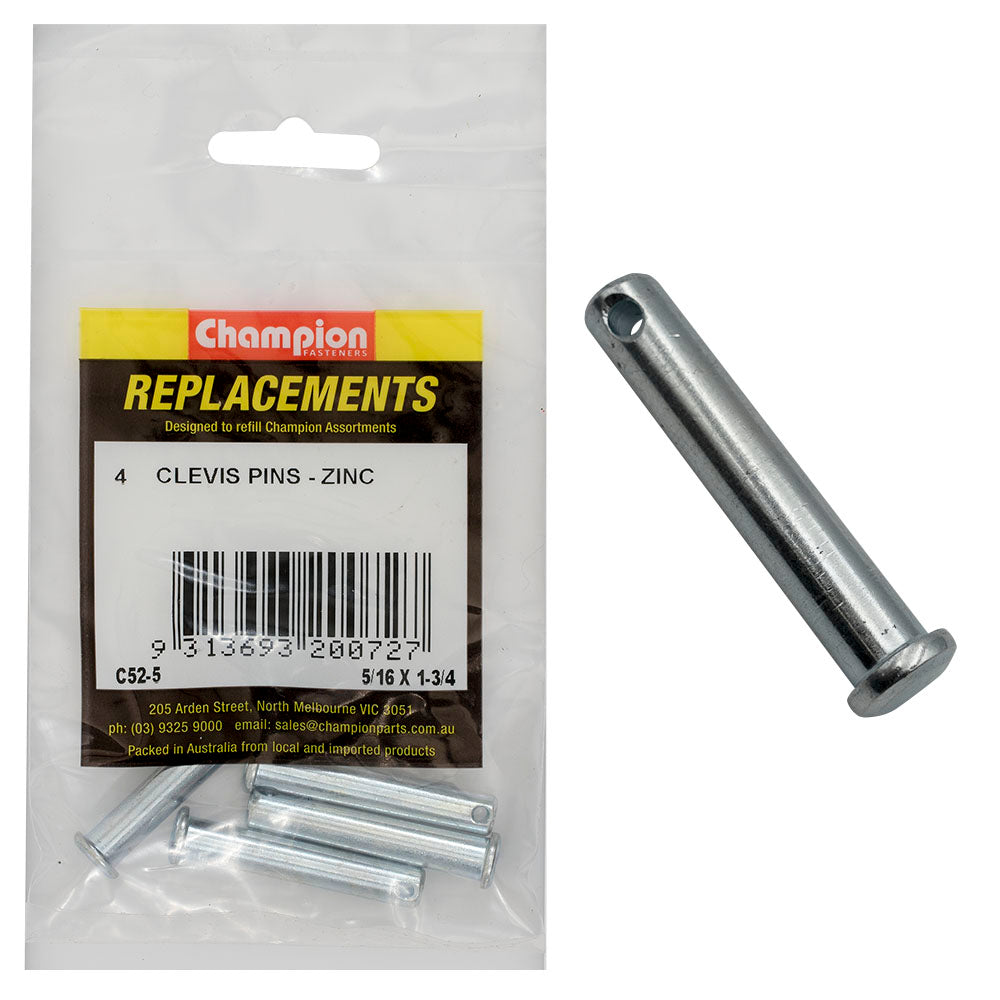 Champion 5/16in x 1-3/4in Clevis Pin -4pk