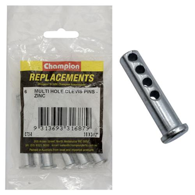 Champion 3/8 X 2-1/2in Multi Hole Clevis Pin 6pk