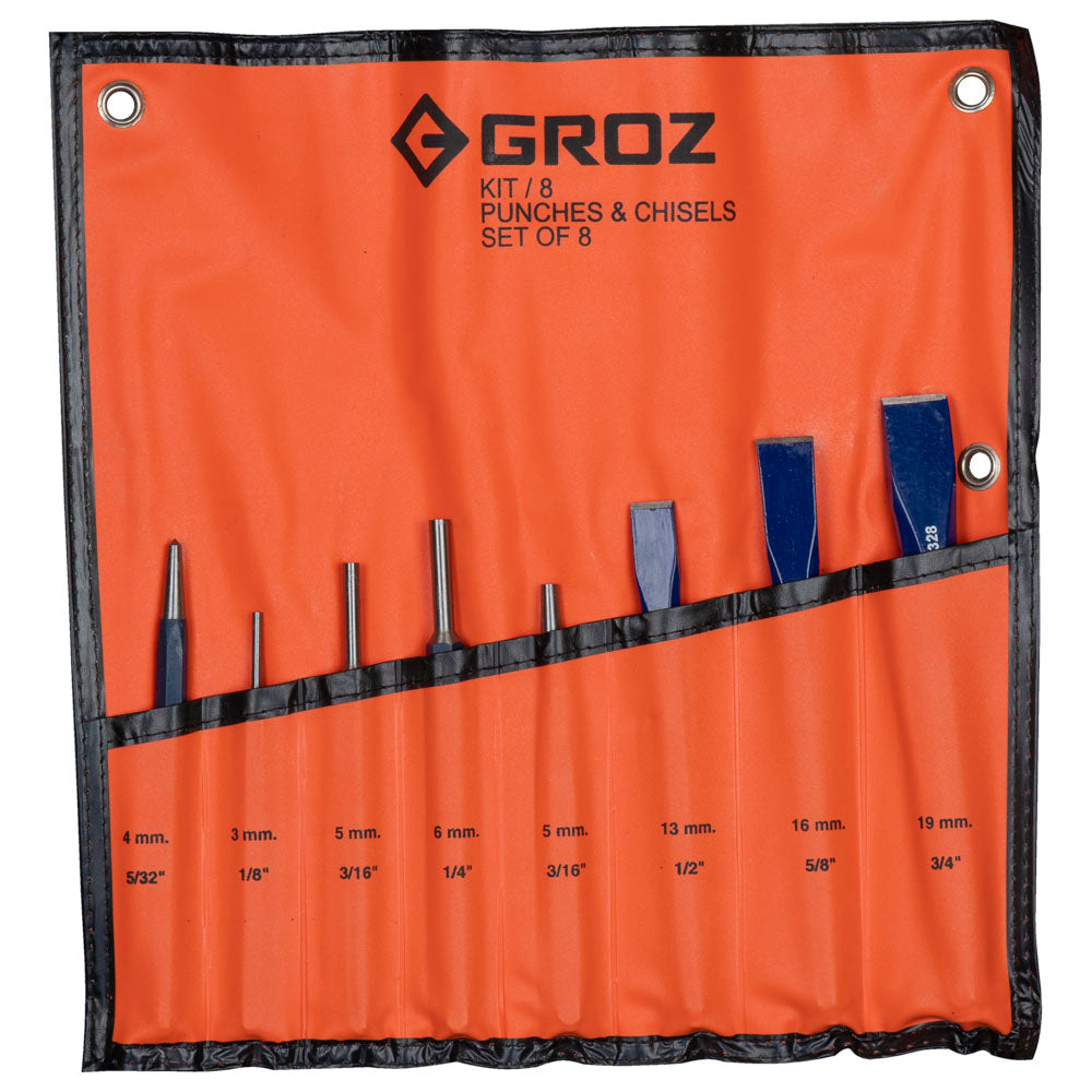 Groz 8pc Punch And Chisel Set