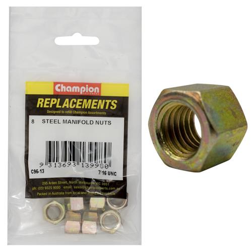 Champion 7/16in UNC Steel Manifold Nut - 25pk