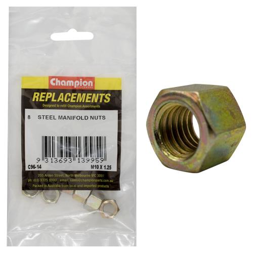 Champion M10 x 1.25mm Steel Manifold Nut - 25pk