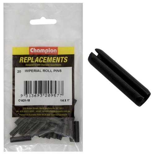 Champion 1/4in x 1in Roll Pin - 100pk