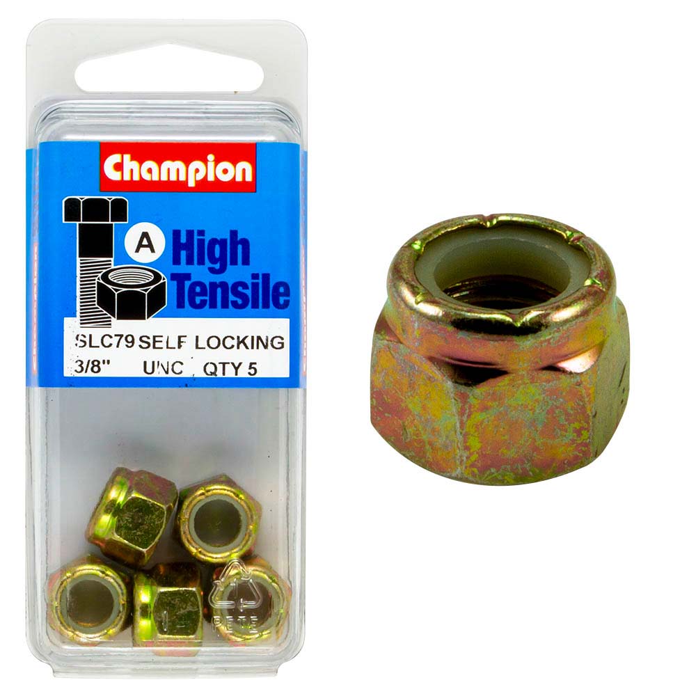 Champion Nyloc Nut UNC 3/8in (A) - GR5