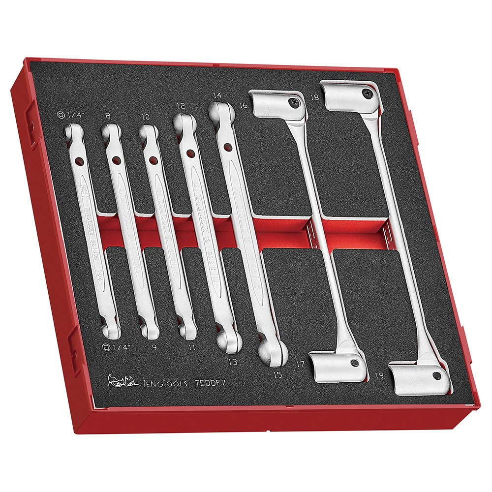 Teng 7pc Double Flex Wrench Set - TED-Tray