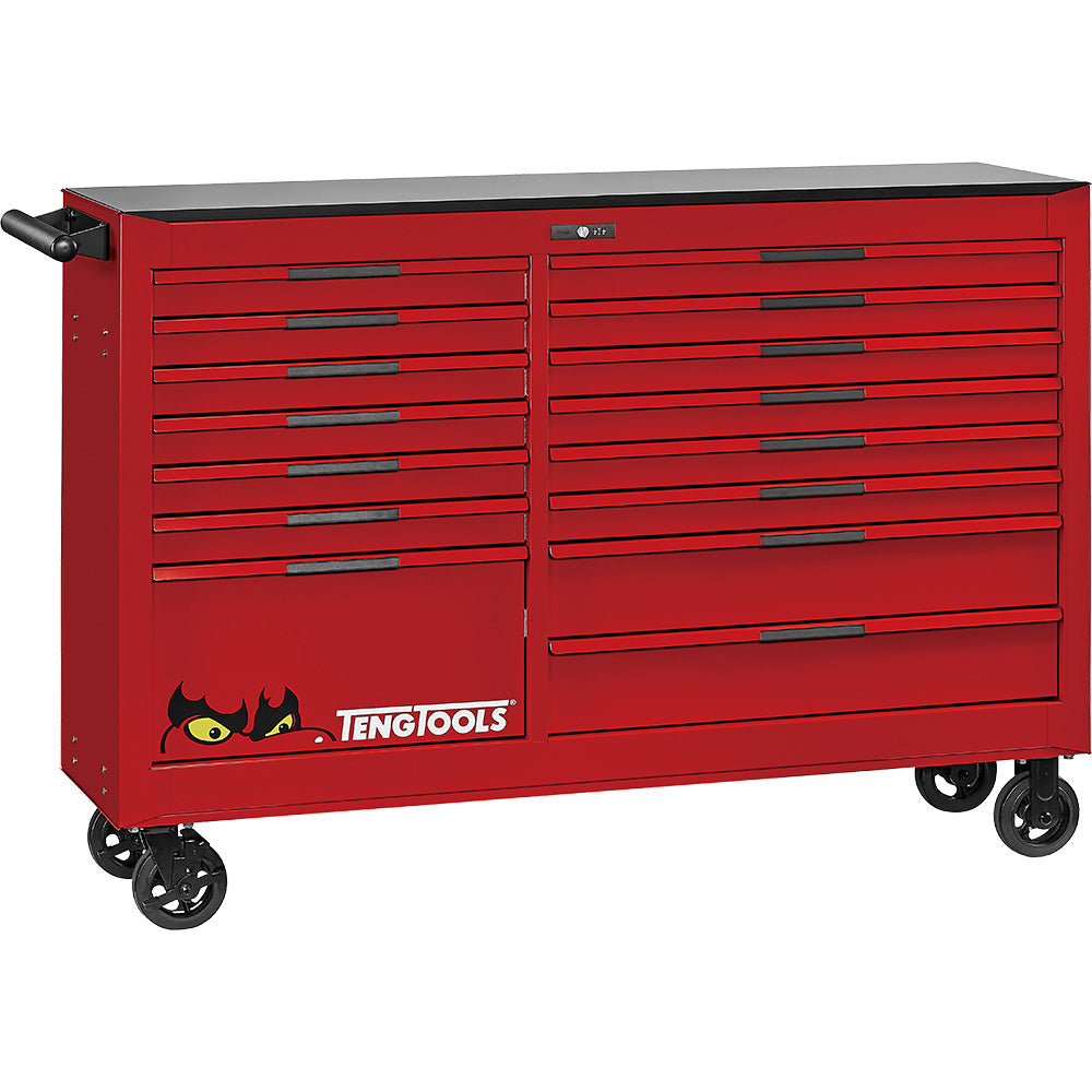 Teng Pro35™ 64in Roller Cabinet 15 Drawers Red