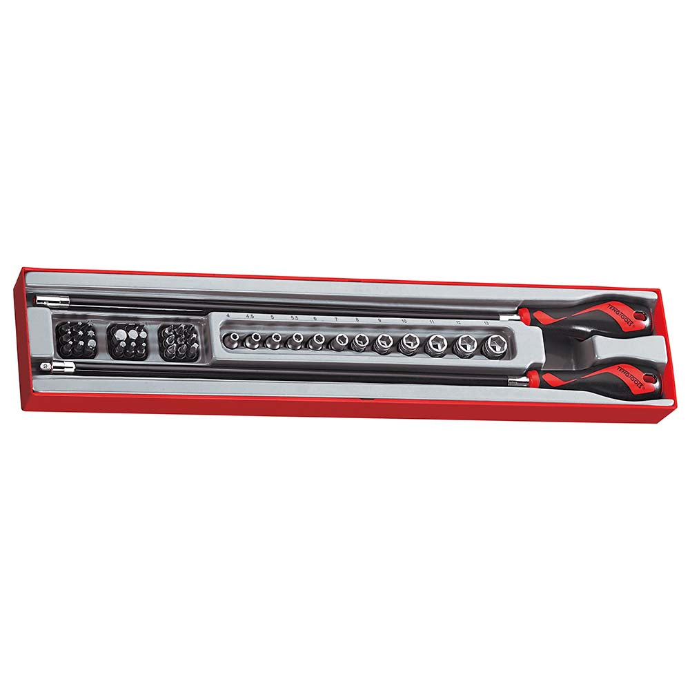 Teng 41pc 1/4in Flex Handle Set w/ Bits & Skts - TTX-Tray