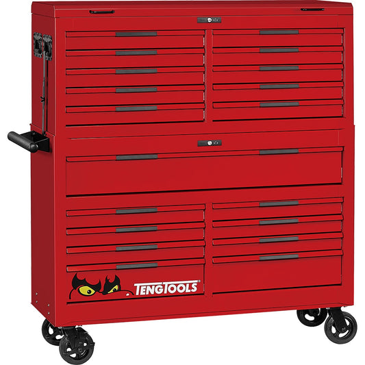 Teng Pro35â¢ 53in Stack Tool Storage 19 Drawers Red