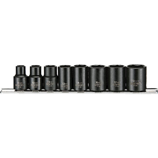 Teng 8pc 3/8in Dr. Reg Impact Skt Set 8-19mm