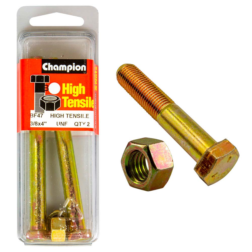 Champion 4in x 3/8in Bolt And Nut (B) - GR5