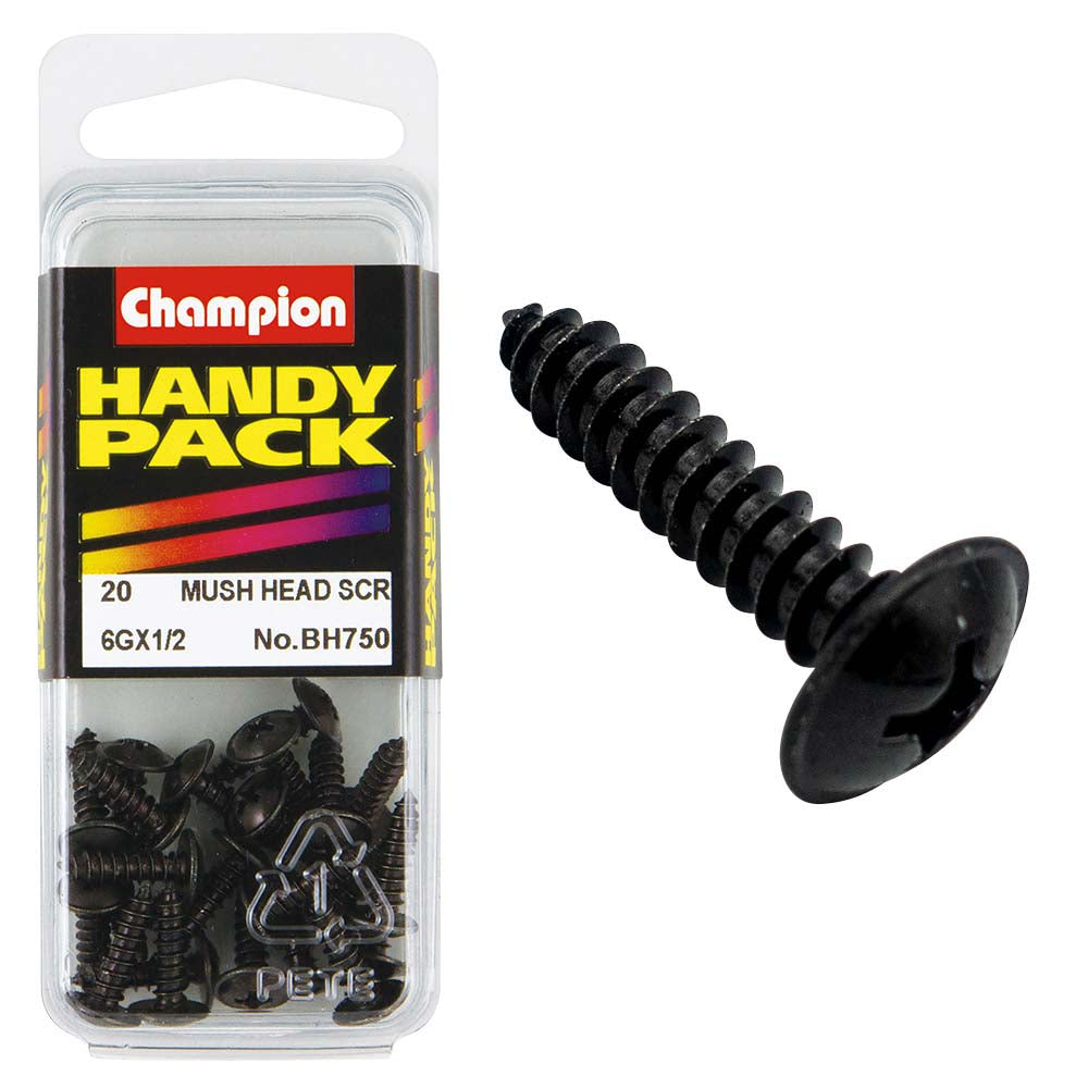 Champion 6G x 1/2in Washer Face S/Tap Black