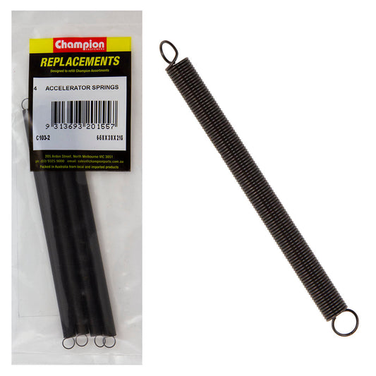 Champion 6-5/8(L) x 3/8in (O.D) x 21G Accelerator Spring-4pk