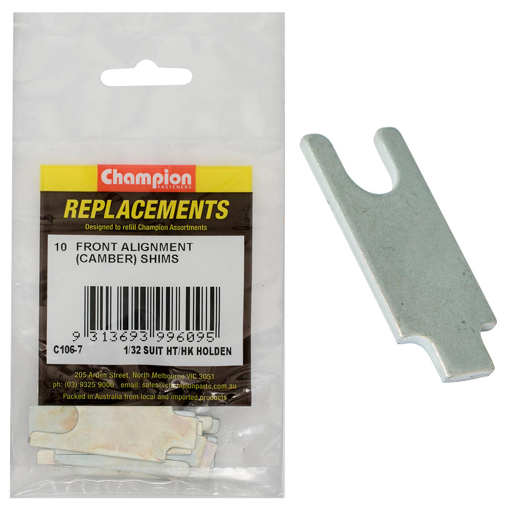 Champion 1/32in Wheel Alignment Shim-Suit HT/HK Holden-10pk