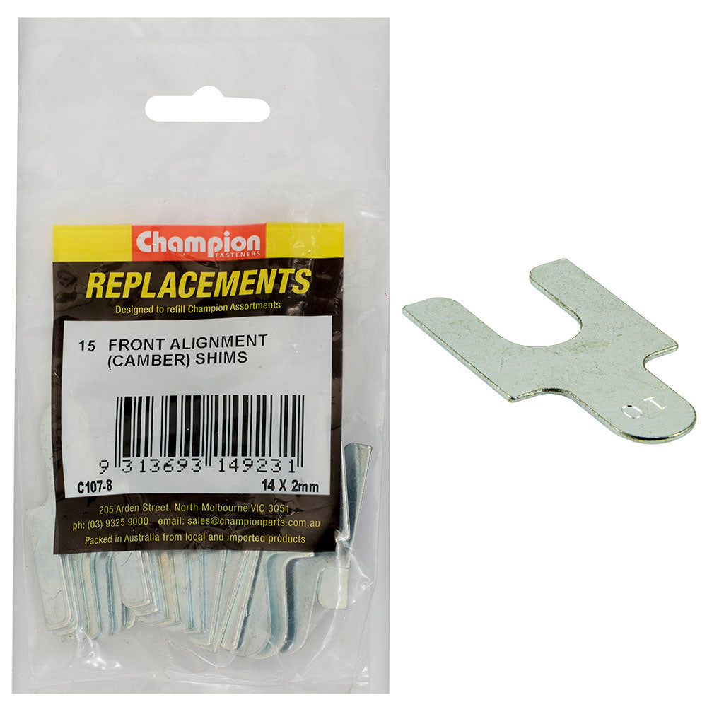 Champion Front Alignment Shim 14mm x 2mm Type 1 -15pk