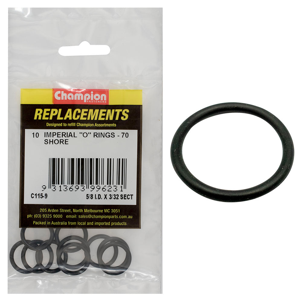 Champion 5/8in (I.D.) x 3/32in Imperial O-Ring -10pk