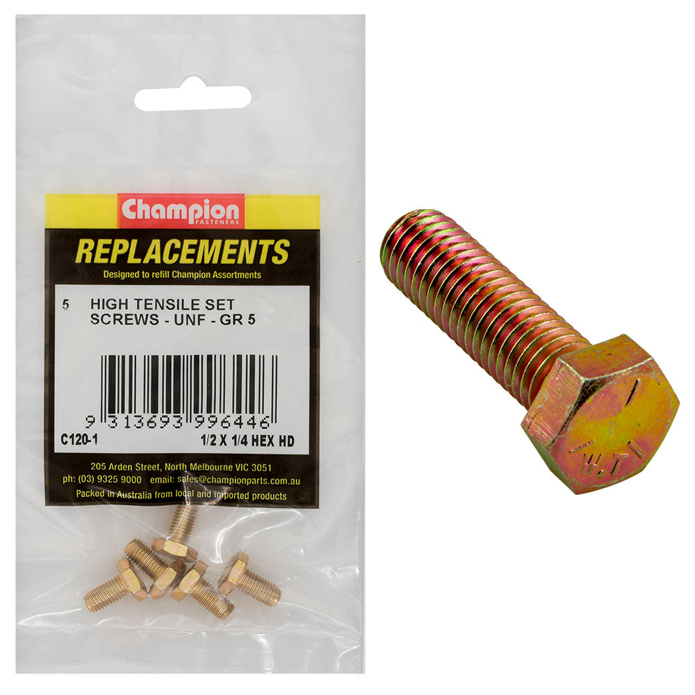 Champion M8 x 40mm x 1.00 Set Screws/Nuts - Mini Jar -25pk**