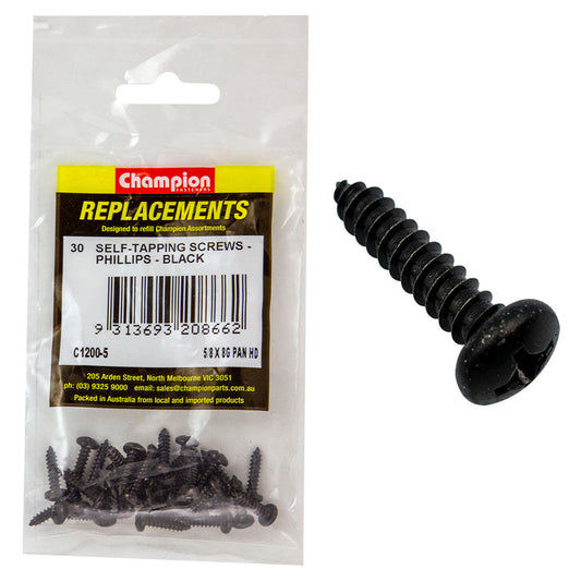 Champion 8G x 5/8in S/Tapping Screw Pan Head Ph -30pk