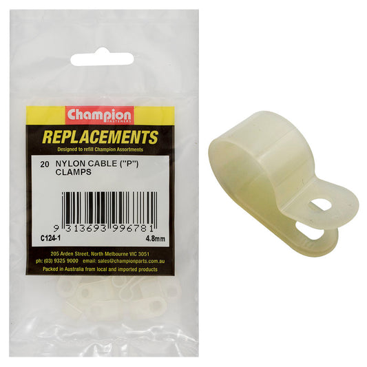 Champion Nylon Cable P-Clamp 4.8mm -20pk