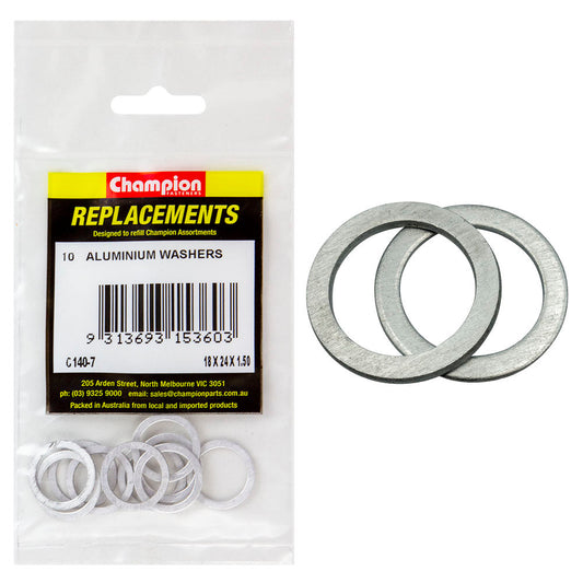 Champion M18 x 24 x 1.5mm Aluminium (Sump Plug) Washer -10pk