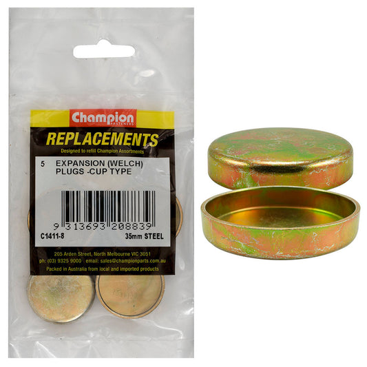 Champion 35mm Steel Expansion (Frost) Plug -Cup Type -5pk