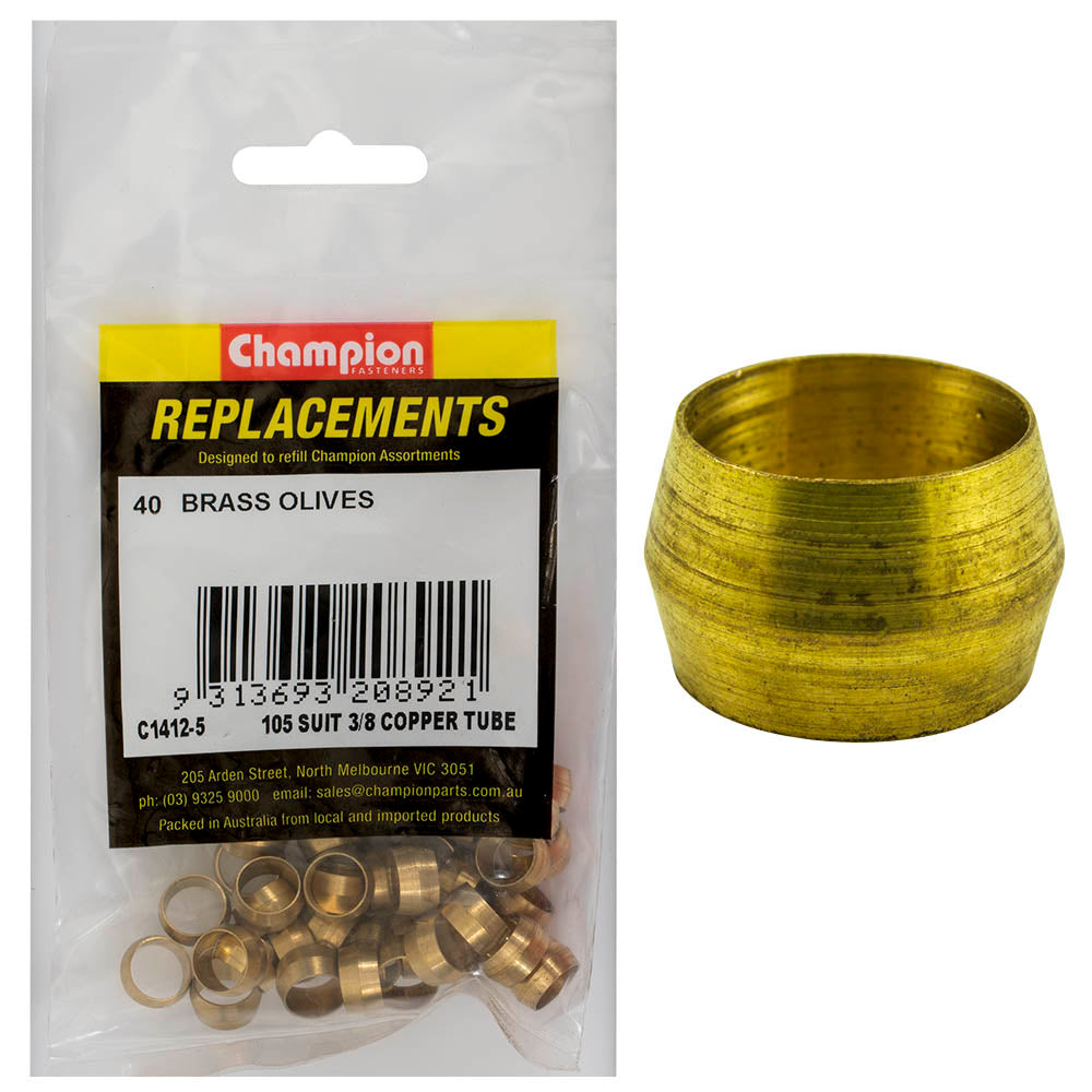 Champion 3/8in Brass Compression Type Olive -40pk