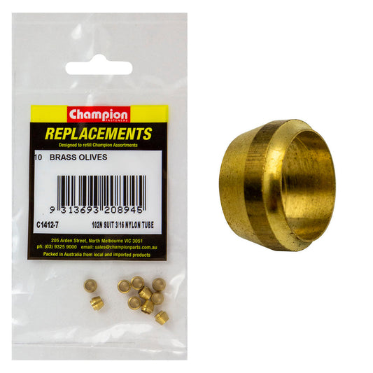 Champion 3/16in Brass Compression Type Olive -10pk