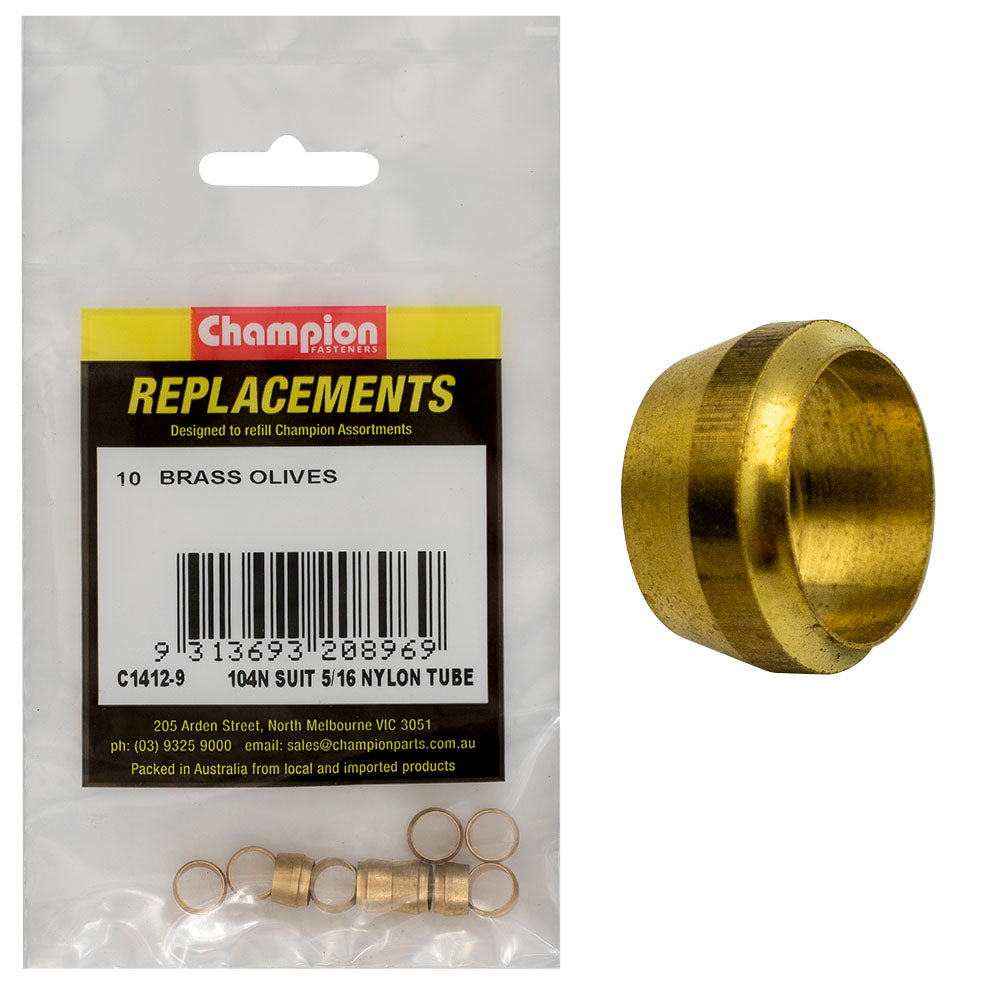 Champion 5/16in Brass Compression Type Olive -10pk