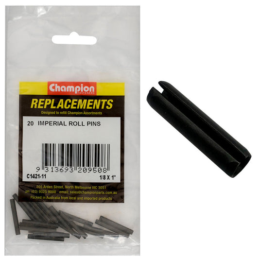 Champion 1/8in x 1in Roll Pin -20pk