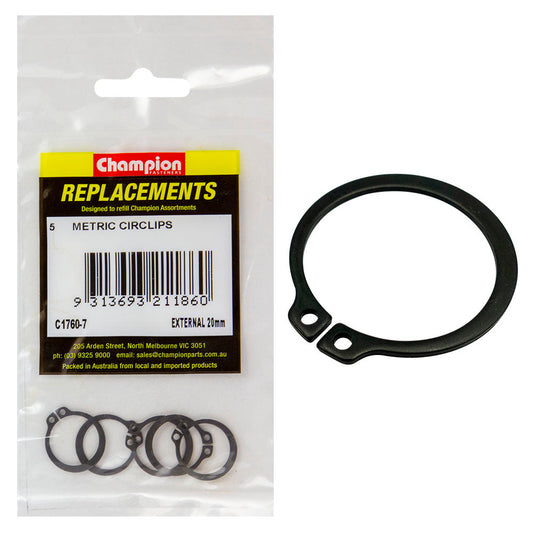 Champion 20mm External Circlip -5pk