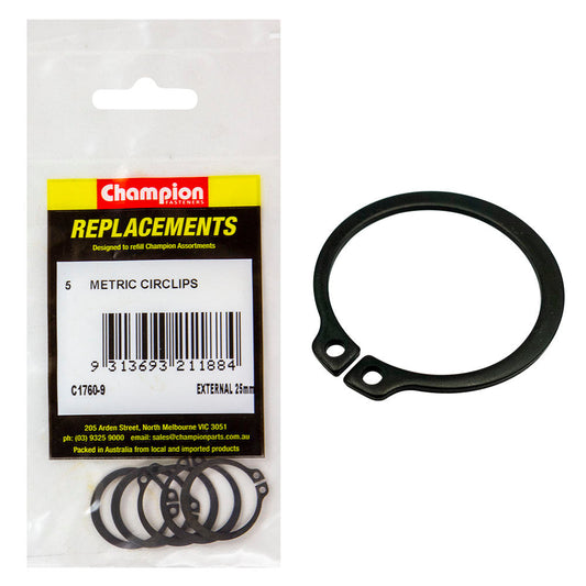 Champion 25mm External Circlip -5pk