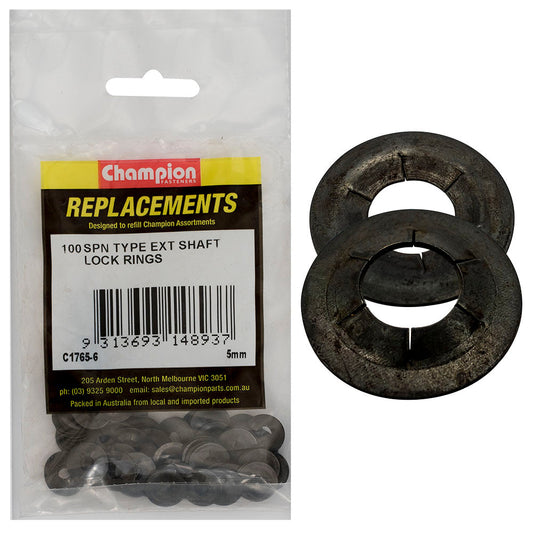 Champion 5mm Spn Type External Lock Rings -100pk