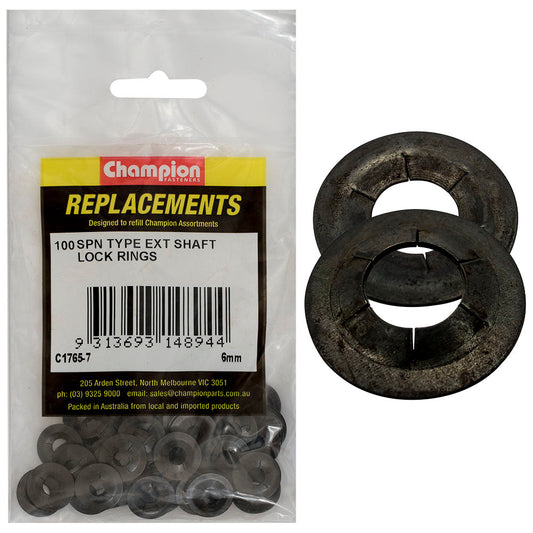 Champion 6mm Spn Type External Lock Rings -100pk