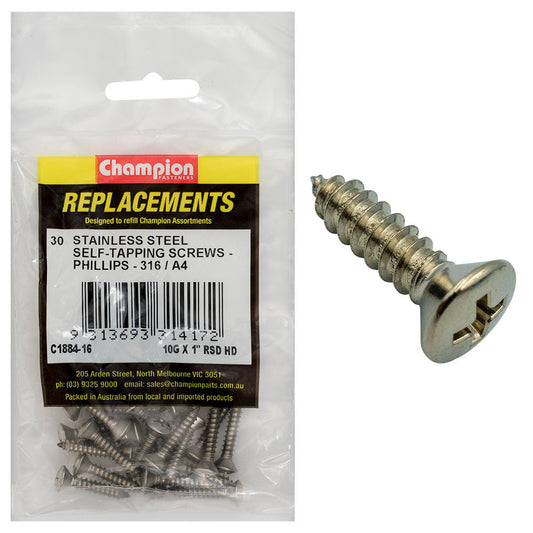 Champion 10G x 3/4in S/Drilling Screw -Pan -Tx -25pk