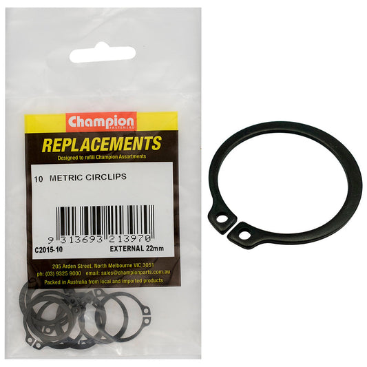 Champion 22mm External Circlip -10pk