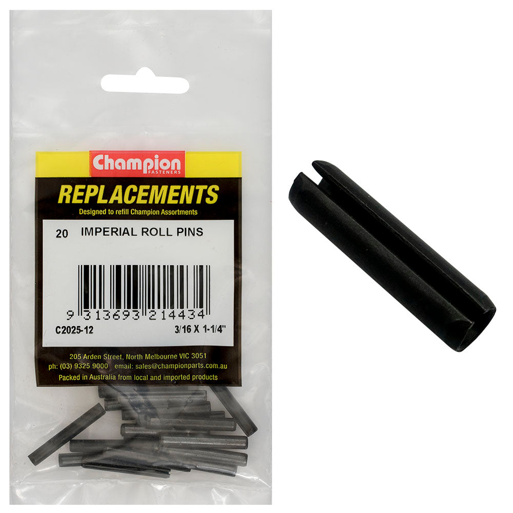 Champion 3/16 x 1-1/4in Imperial Roll Pin -20pk